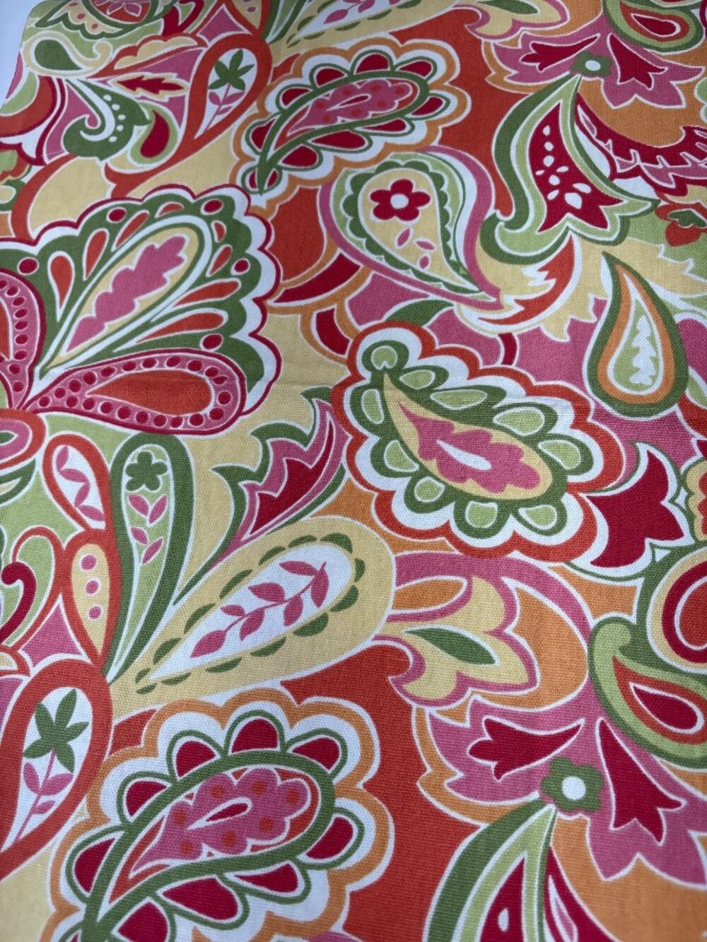 Bright Paisley Upholstery Fabric 19x36 " Multi-Color Swirl Pattern Crafting Home